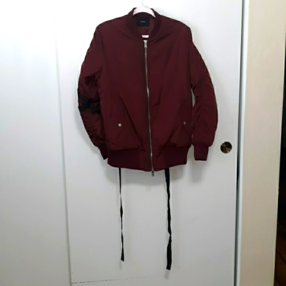 🔻STAMPD Men's Strapped Bomber Jacket Size L - Picture 3 of 12